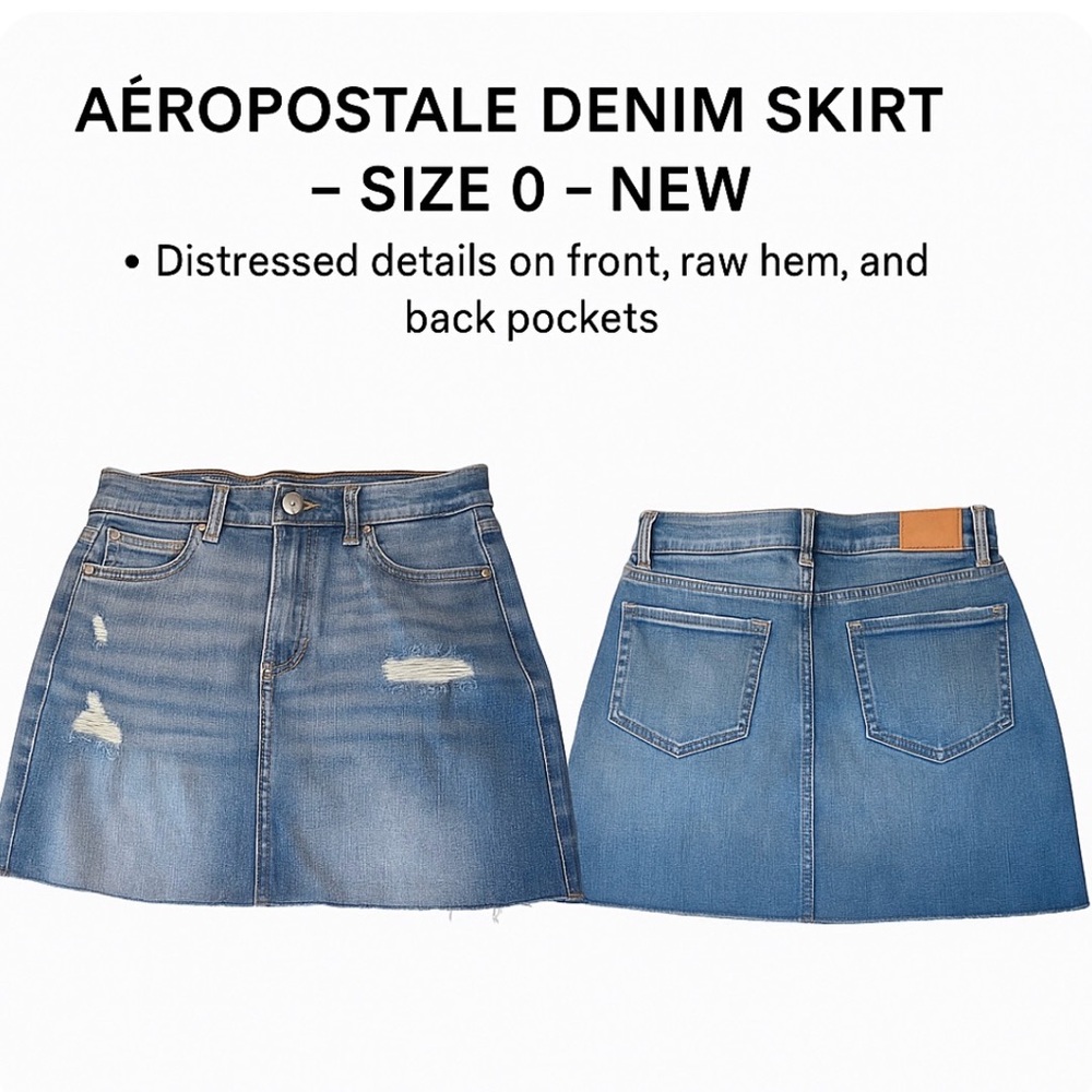 Aeropostale Distressed Denim Mini Skirt